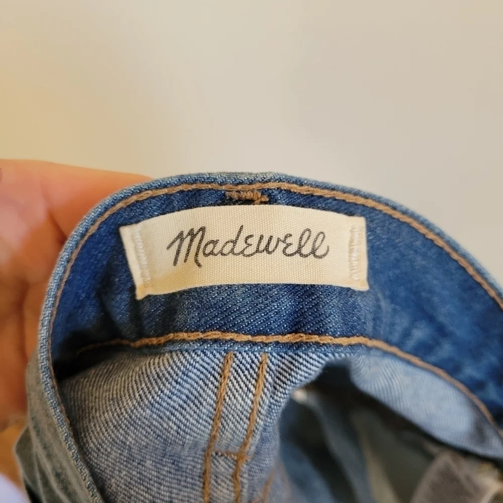 Madewell The Perfect Jean Short Short Raw Rolled Hem Stretch Denim Small 25